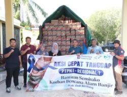 PTPN I Regional 1 Salurkan Bantuan Bahan Pangan untuk Korban Banjir Deli Serdang dan Langkat